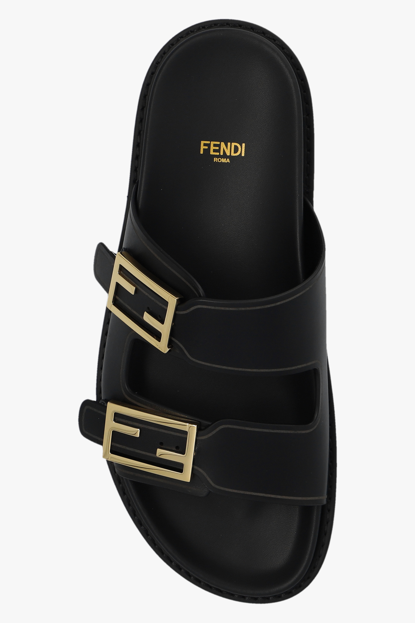 Black Leather slides Fendi Vitkac Canada